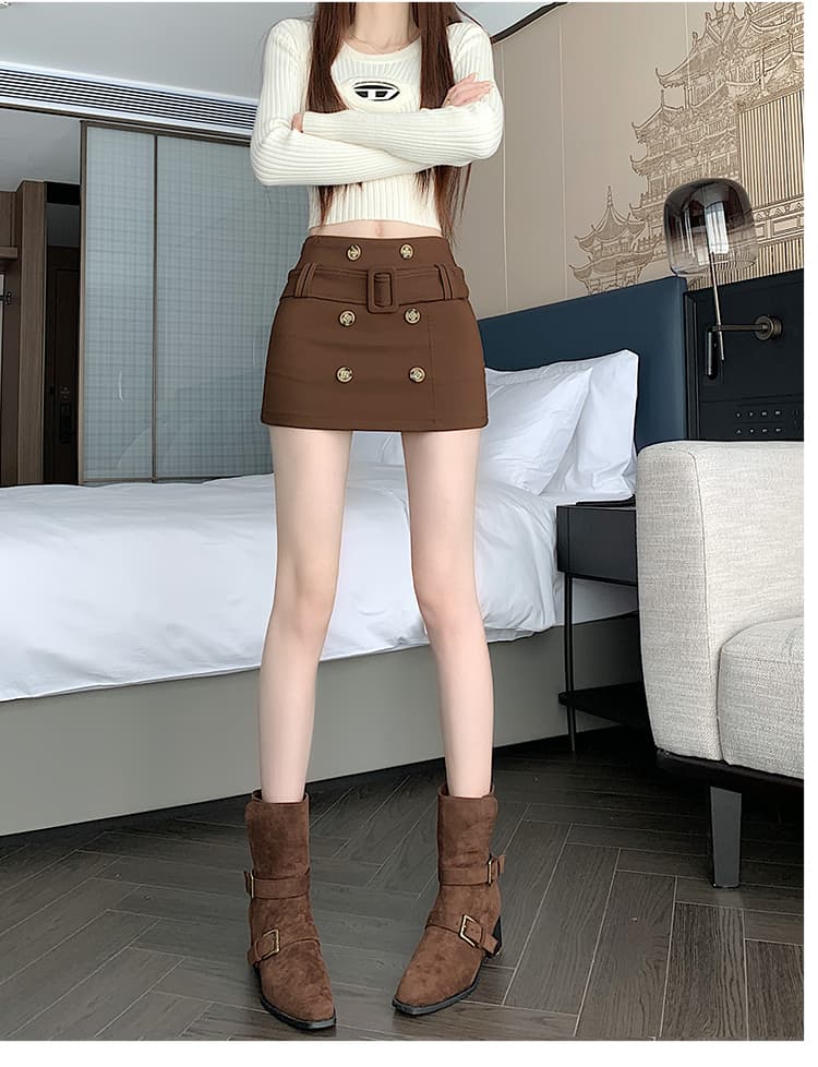 실사 가을 겨울 새로운 핫걸 타이트 섹시함 한 마디 타이트 스커트 미니 스커트 상세 이미지 19