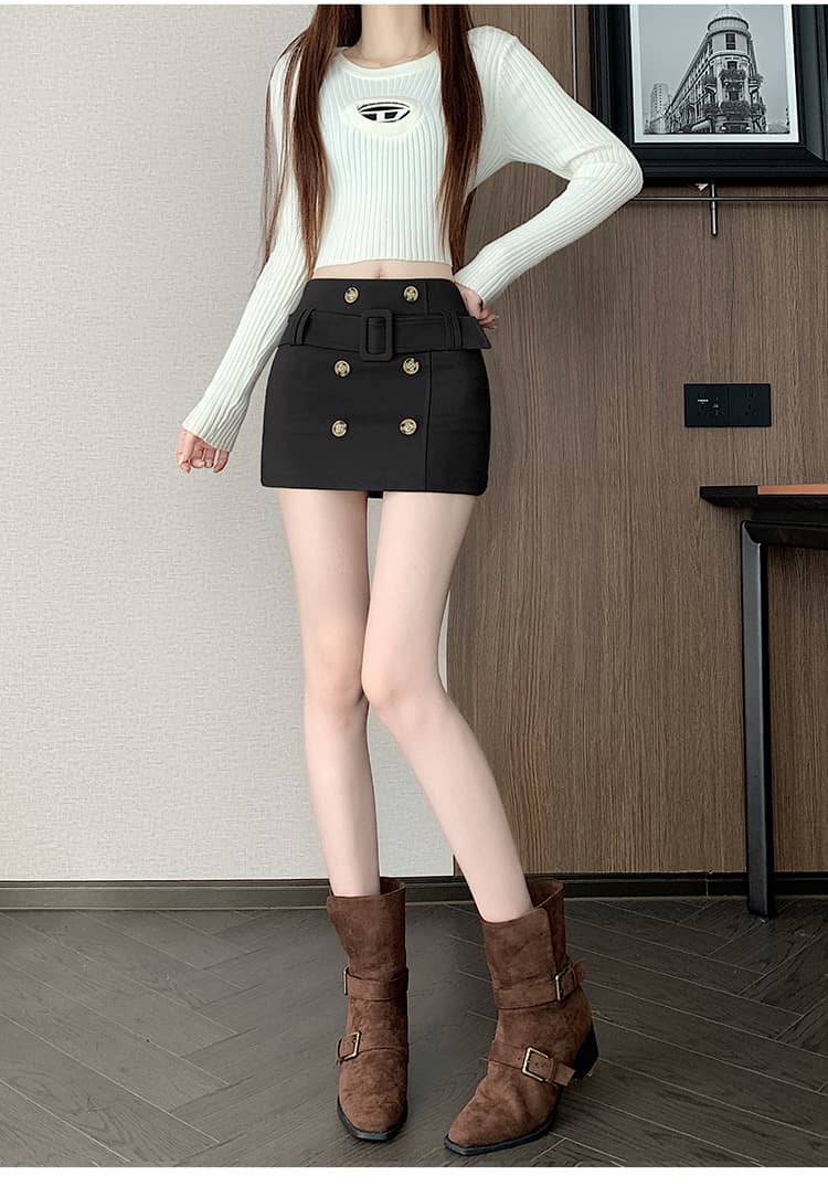 실사 가을 겨울 새로운 핫걸 타이트 섹시함 한 마디 타이트 스커트 미니 스커트 상세 이미지 24