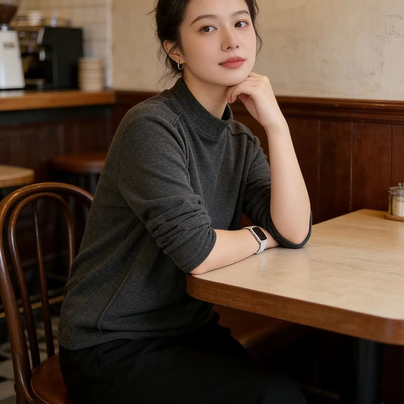 봄 드레스 새로운 슬림해 보이는 다용도 빅 사이즈 여성 의류 두꺼운 보온 양면 플리스 연삭 털 발열 De 플러시 기본 셔츠 맨위 이미지 2