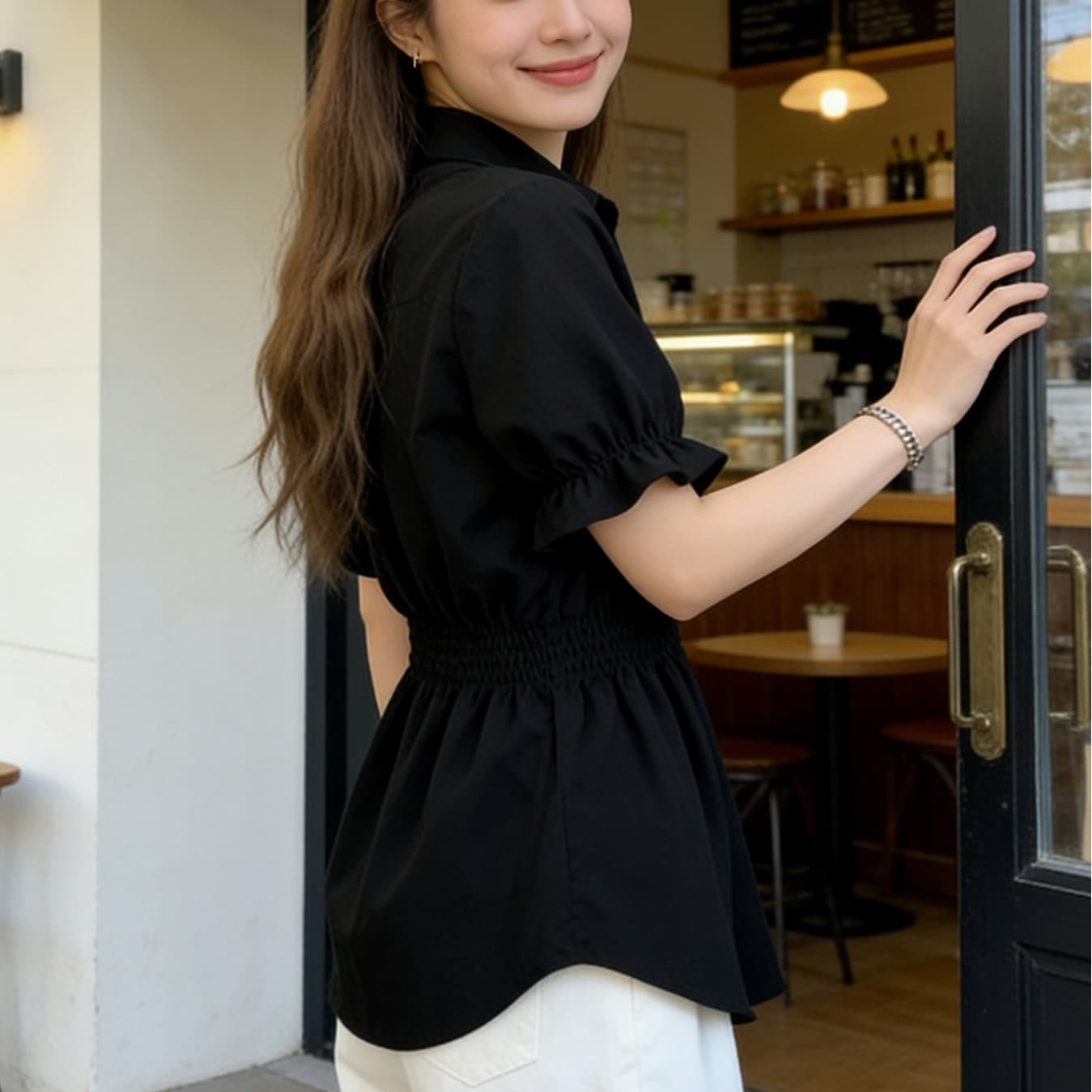 2026 여름 드레스 새로운 지방 mm 패션 허리 수축 슬림해 보이는 맨위 디자인 센스 Chic 빅 사이즈 여성 의류 반팔 티셔츠 트렌디 이미지 5
