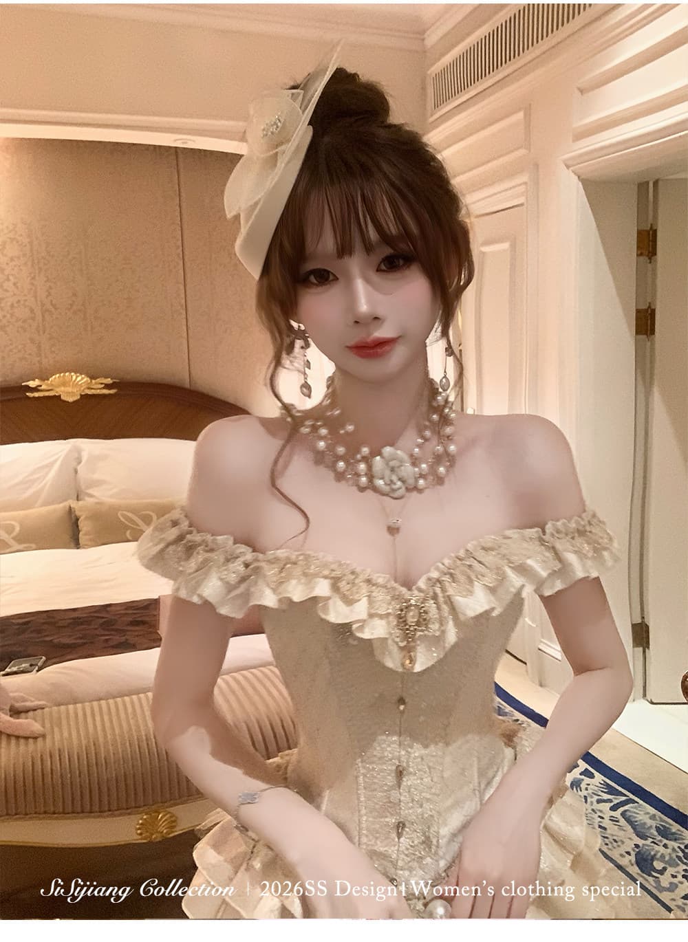 sisi jiang 판금 발레 우아함 품격 프릴 레이스 생선뼈 코르셋 발레 케이크 반 스커트 상세 이미지 27
