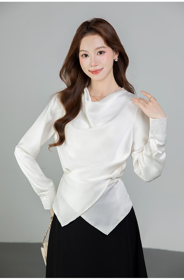 있음 선적 실사 2026 가을 새로운 다용도 라운드 넥 긴팔 셔츠 여성 셔츠 상세 이미지 19