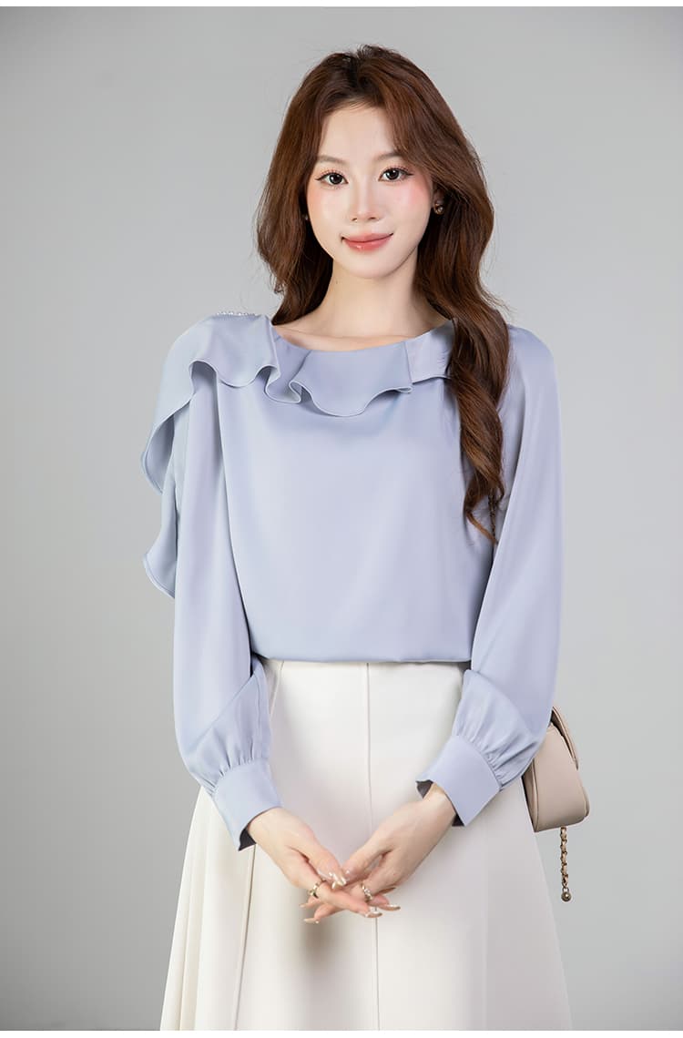 있음 선적 실사 2026 가을 새로운 다용도 프릴 비즈 박기 긴팔 셔츠 여성 셔츠 가을 상세 이미지 20