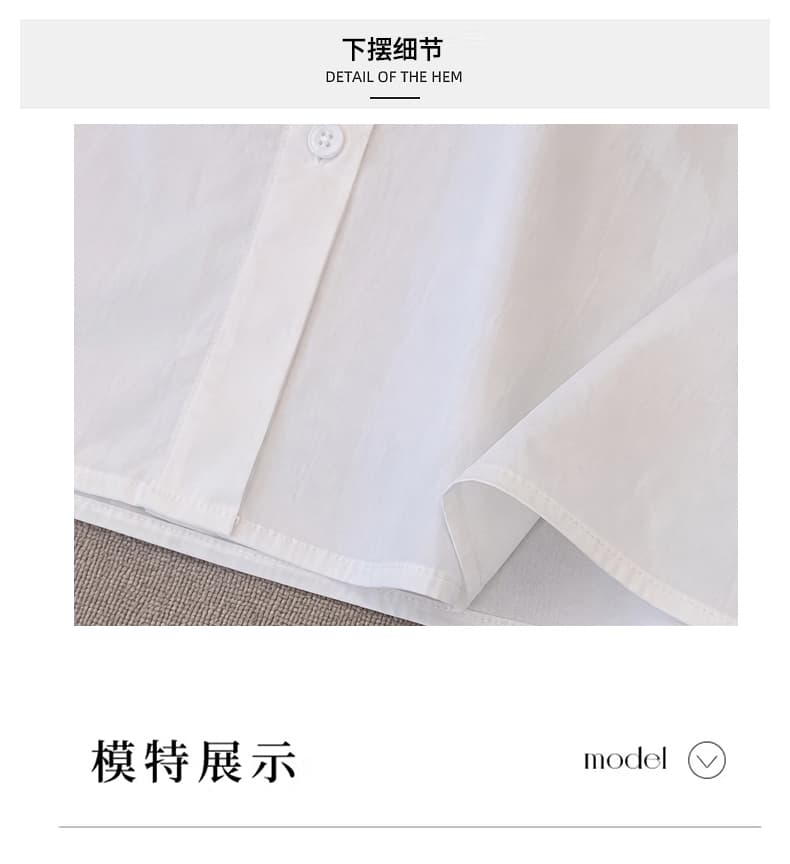 있음 선적 실사 2026 가을 새로운 한국 스타일 다용도 긴팔 면 소재 캐주얼 흰 셔츠 여성 셔츠 상세 이미지 13