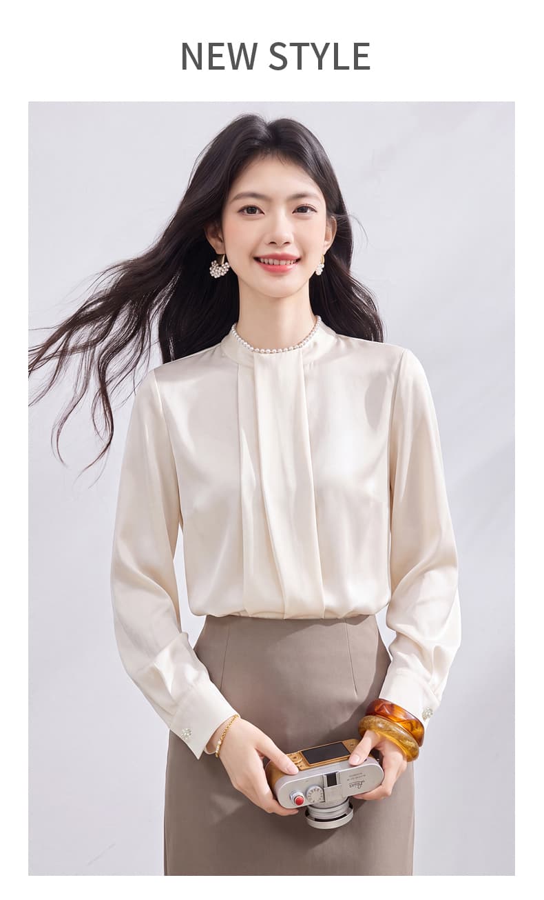 있음 선적 실사 2026 가을 새로운 한국 스타일 다용도 긴팔 캐주얼 셔츠 여성 셔츠 상세 이미지 1