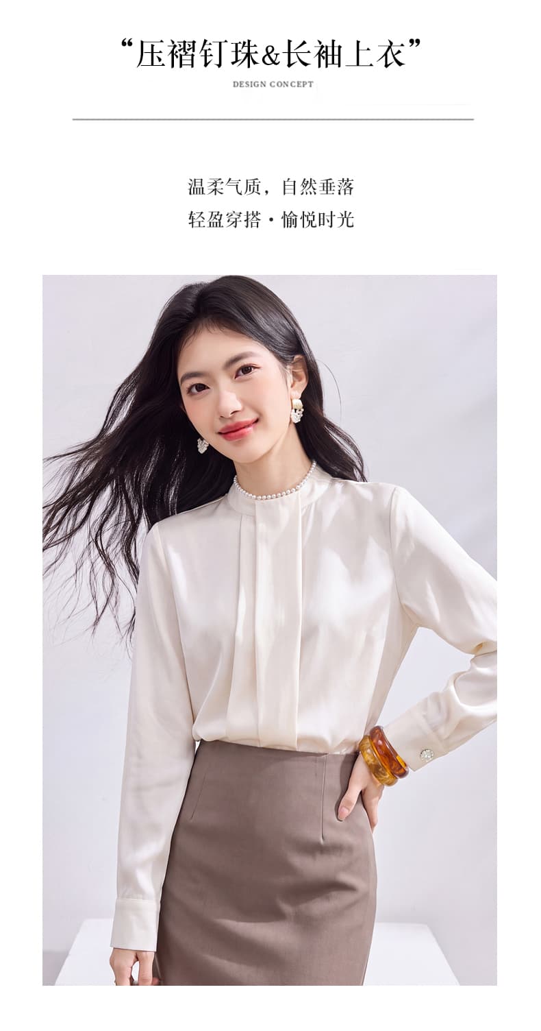 있음 선적 실사 2026 가을 새로운 한국 스타일 다용도 긴팔 캐주얼 셔츠 여성 셔츠 상세 이미지 9