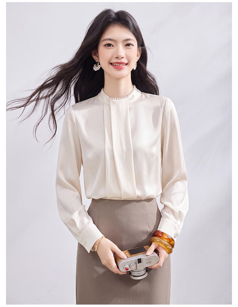 있음 선적 실사 2026 가을 새로운 한국 스타일 다용도 긴팔 캐주얼 셔츠 여성 셔츠 상세 이미지 16