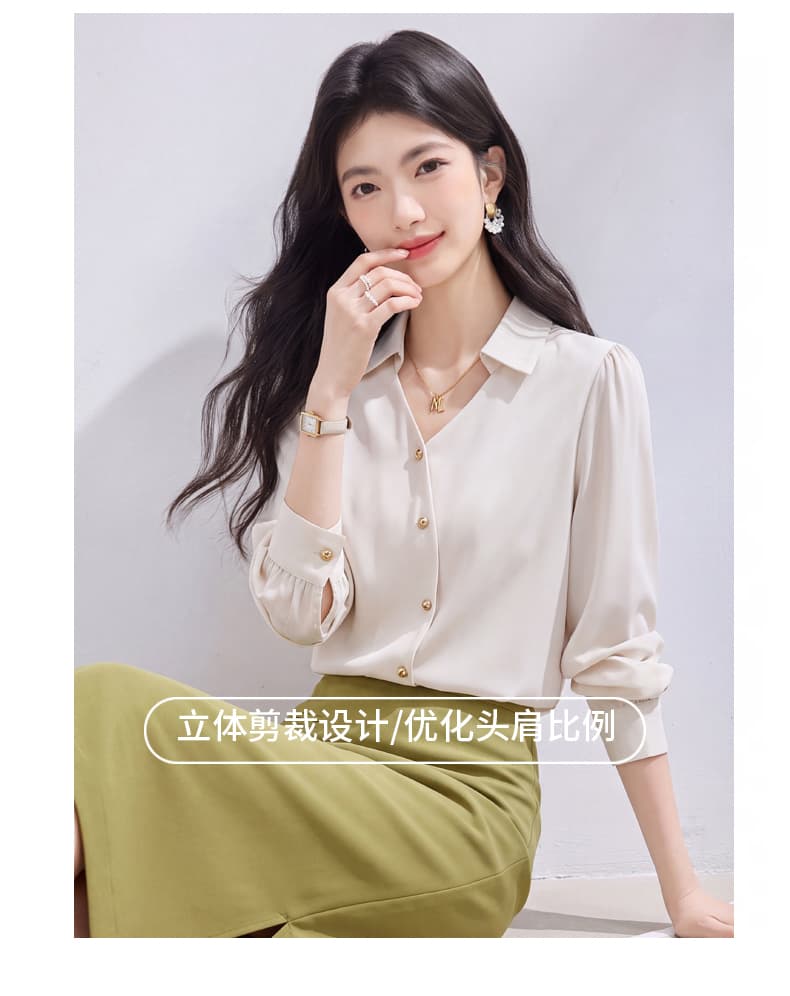 있음 선적 실사 2026 가을 새로운 한국 스타일 다용도 긴팔 캐주얼 셔츠 여성 셔츠 상세 이미지 8