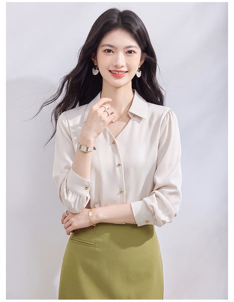 있음 선적 실사 2026 가을 새로운 한국 스타일 다용도 긴팔 캐주얼 셔츠 여성 셔츠 상세 이미지 24