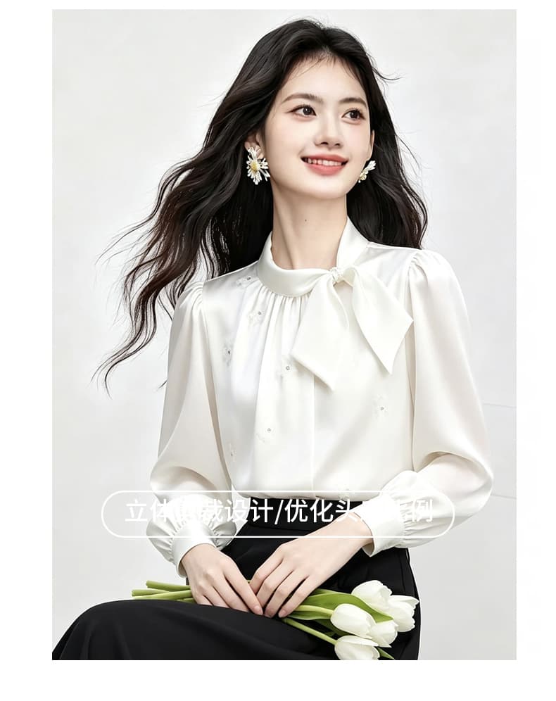 있음 선적 실사 2026 가을 새로운 한국 스타일 다용도 긴팔 캐주얼 흰 셔츠 여성 셔츠 상세 이미지 7
