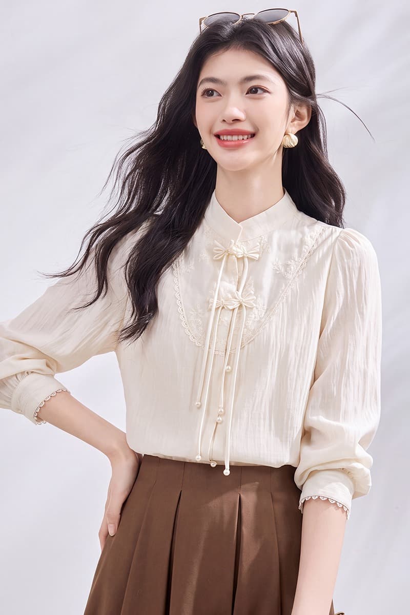 있음 선적 실사 2026 가을 새로운 한국 스타일 다용도 긴팔 캐주얼 셔츠 여성 셔츠 이미지 6
