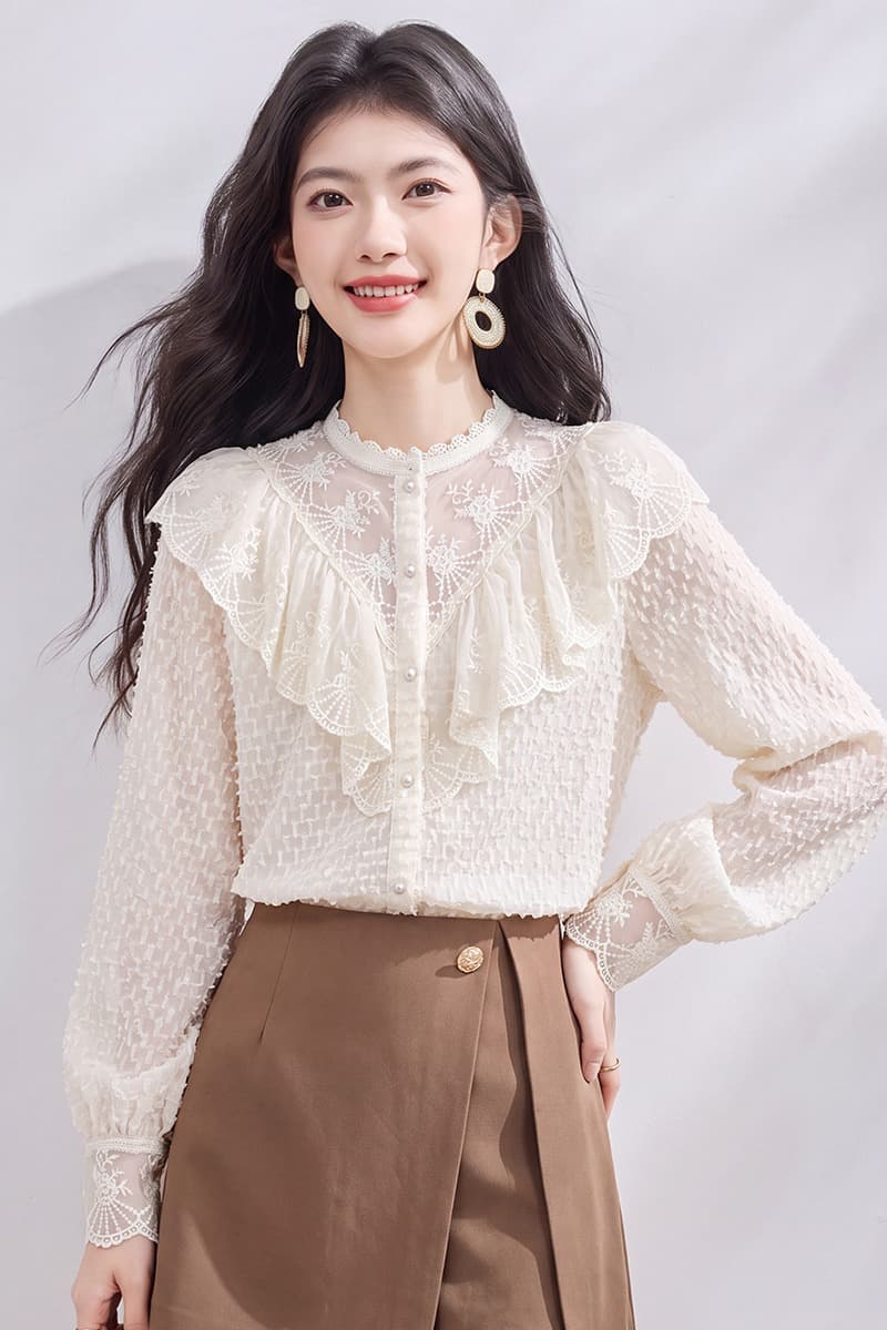 있음 선적 실사 2026 가을 새로운 한국 스타일 다용도 긴팔 캐주얼 셔츠 여성 셔츠 이미지 6