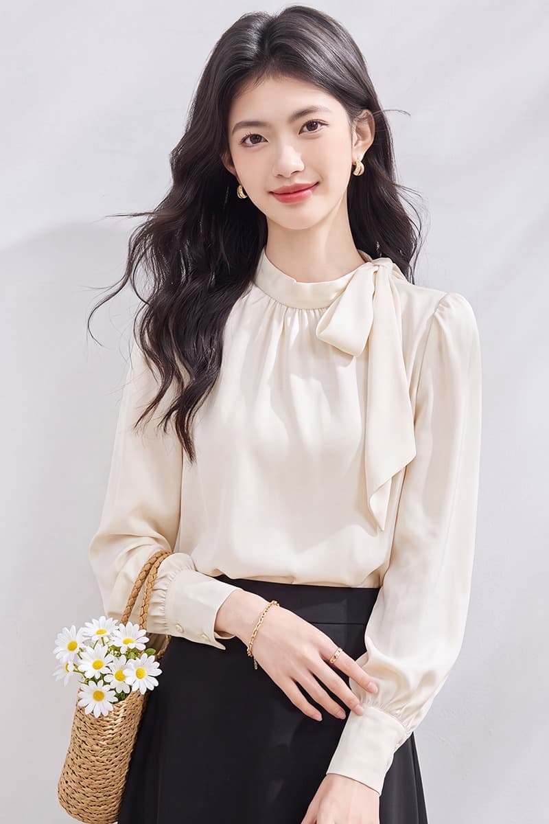 있음 선적 실사 2026 가을 새로운 한국 스타일 다용도 긴팔 캐주얼 셔츠 여성 셔츠 이미지 6