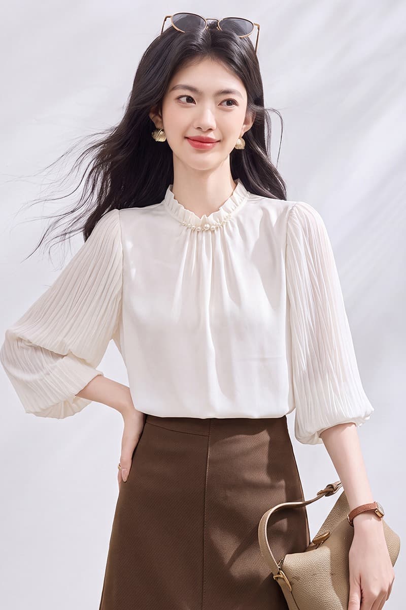 있음 선적 실사 2026 가을 새로운 한국 스타일 다용도 긴팔 캐주얼 셔츠 여성 셔츠 이미지 6