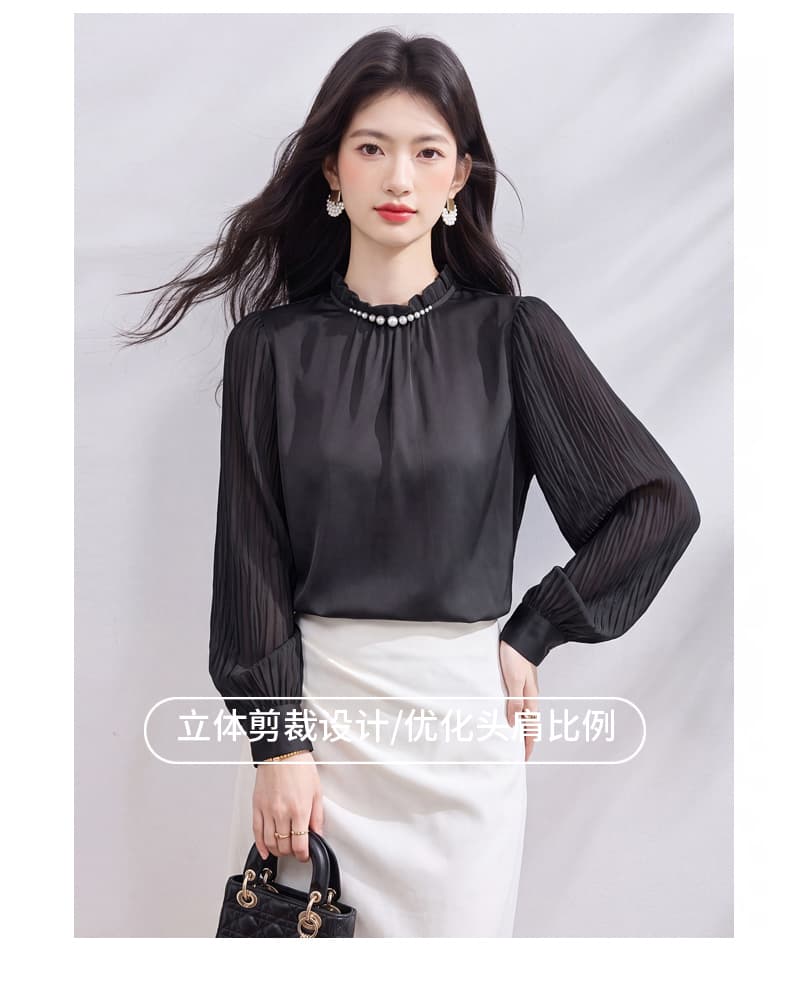 있음 선적 실사 2026 가을 새로운 한국 스타일 다용도 긴팔 캐주얼 셔츠 여성 셔츠 상세 이미지 8