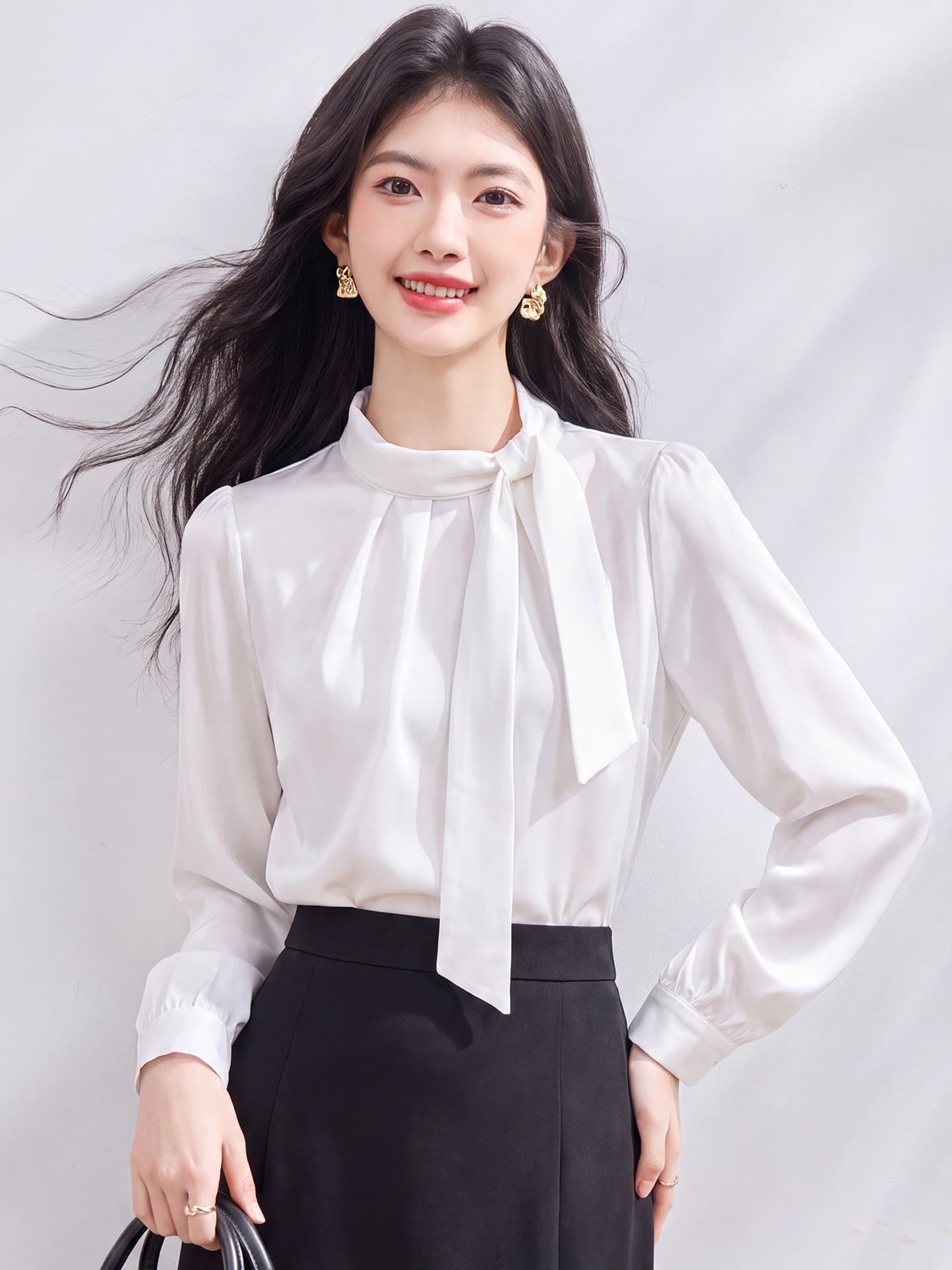 있음 선적 실사 2026 가을 새로운 한국 스타일 다용도 긴팔 캐주얼 셔츠 여성 셔츠