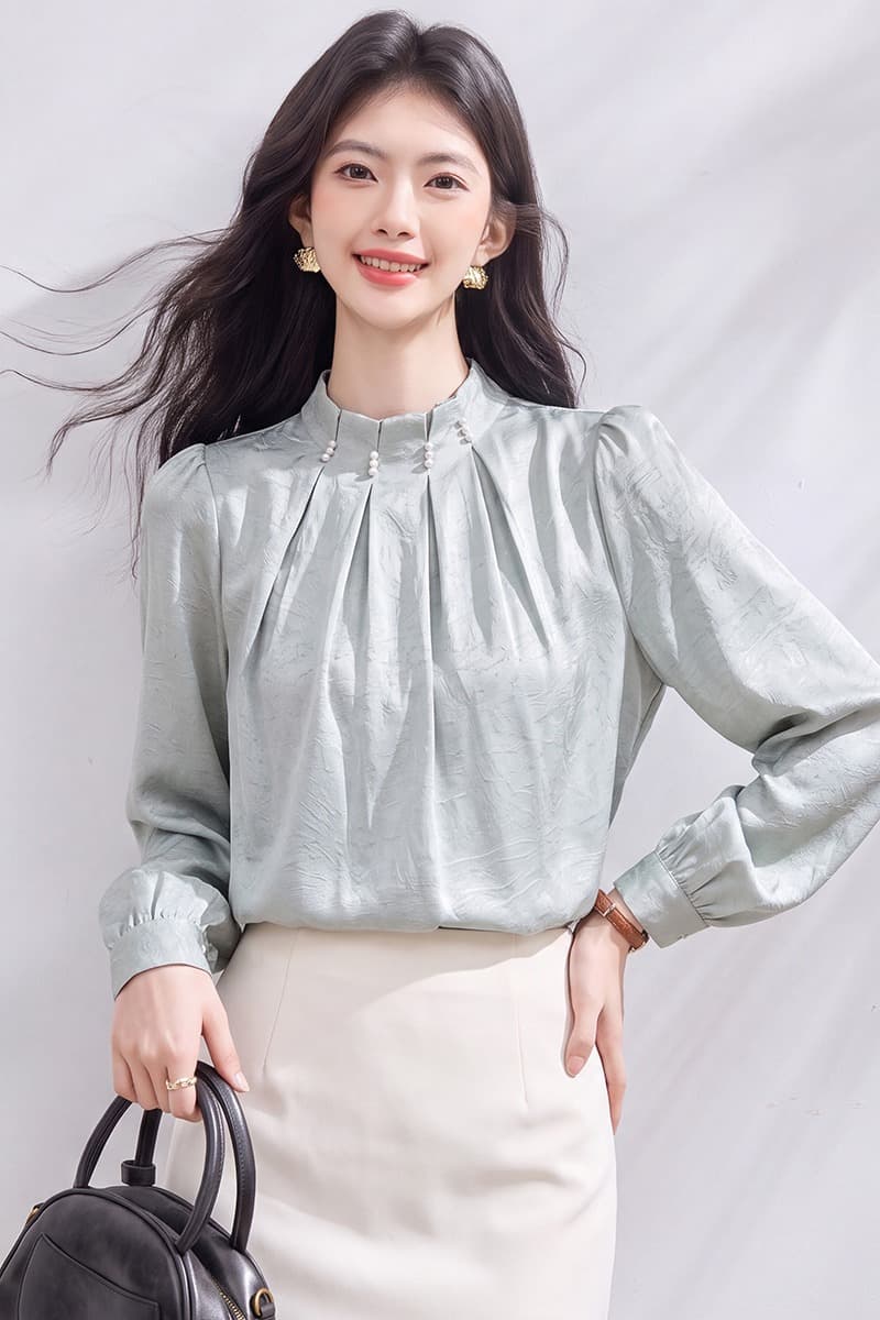 있음 선적 실사 2026 가을 새로운 한국 스타일 다용도 긴팔 캐주얼 셔츠 여성 셔츠 이미지 6