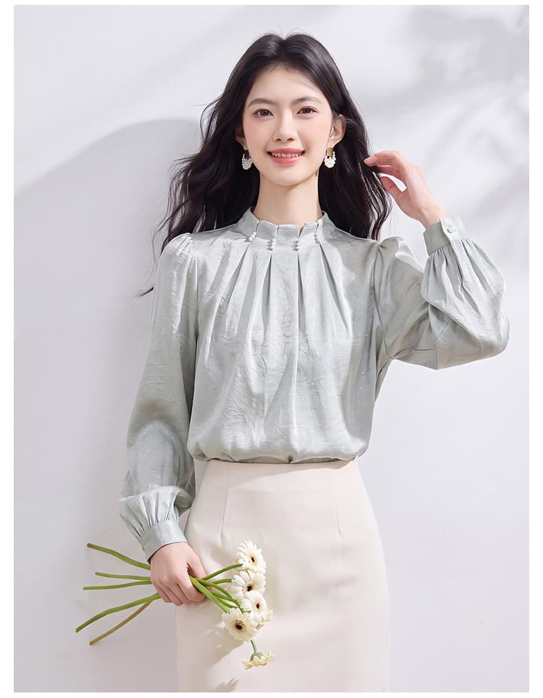 있음 선적 실사 2026 가을 새로운 한국 스타일 다용도 긴팔 캐주얼 셔츠 여성 셔츠 상세 이미지 21