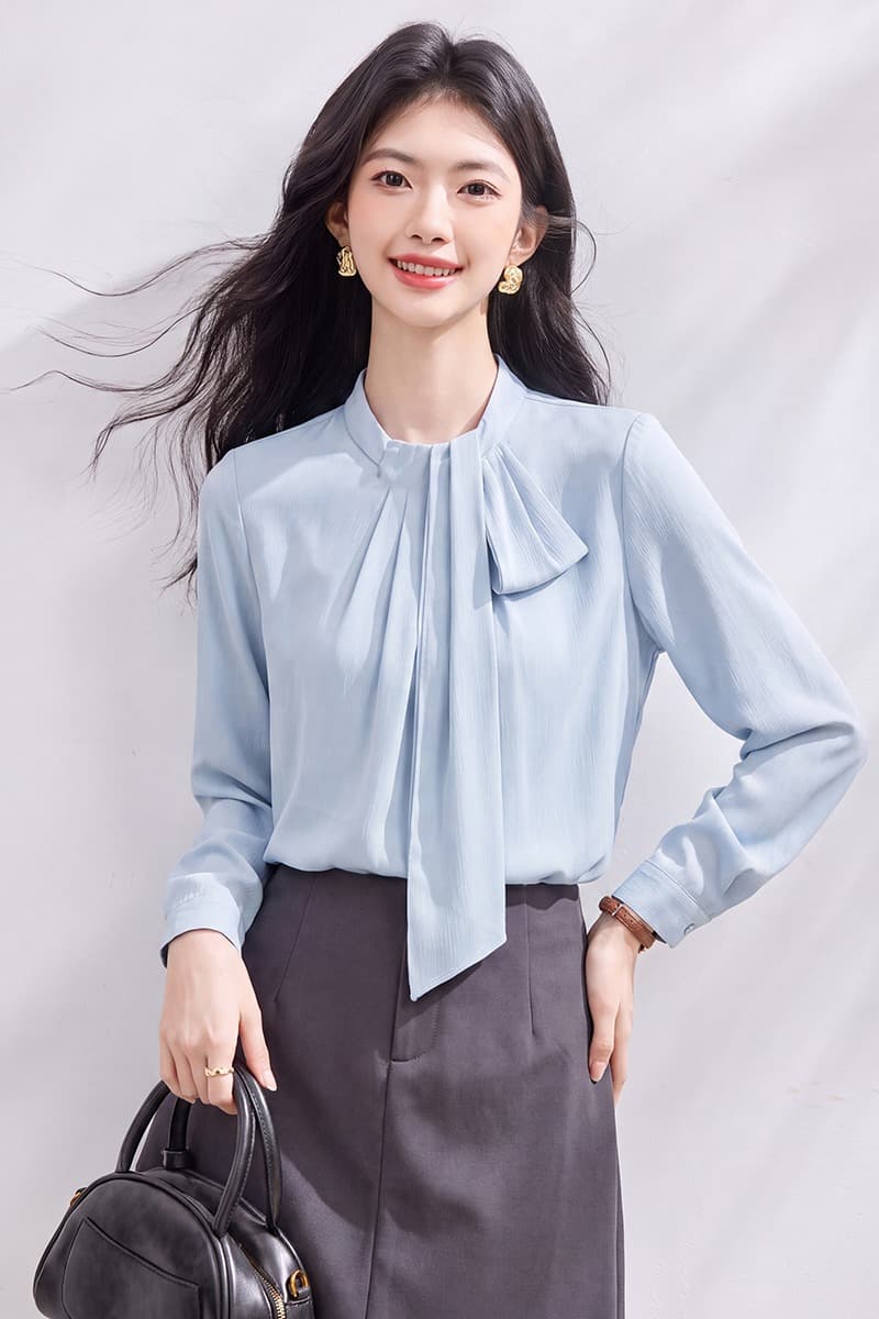 있음 선적 실사 2026 가을 새로운 한국 스타일 다용도 긴팔 캐주얼 셔츠 여성 셔츠 이미지 6