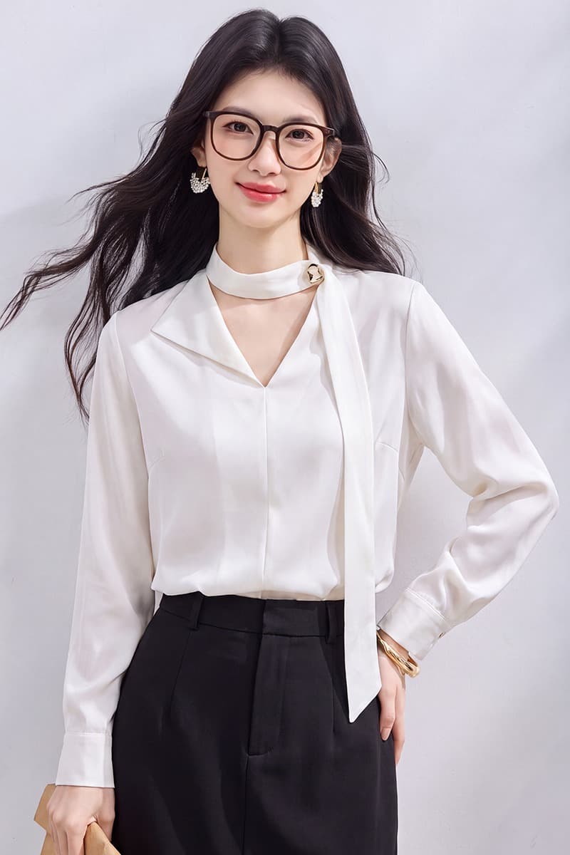 있음 선적 실사 2026 가을 새로운 한국 스타일 다용도 긴팔 캐주얼 셔츠 여성 셔츠 이미지 6
