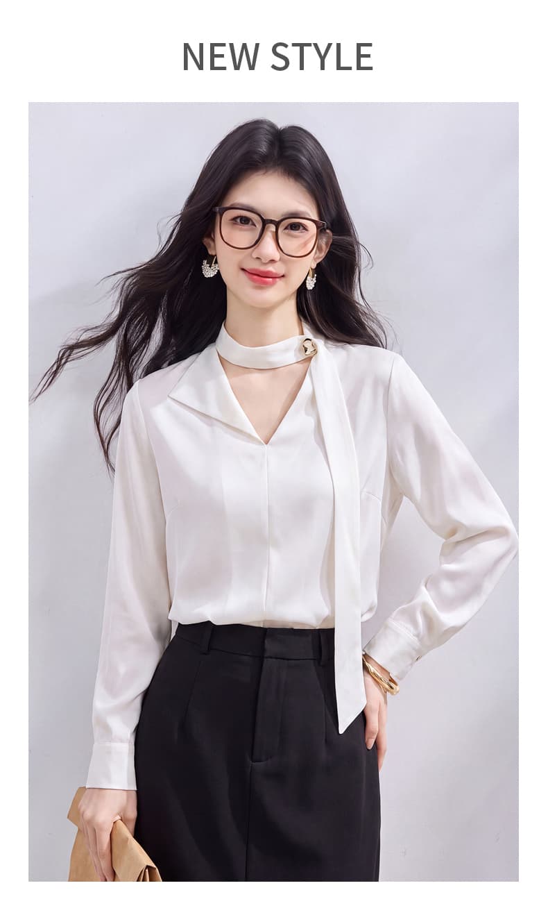있음 선적 실사 2026 가을 새로운 한국 스타일 다용도 긴팔 캐주얼 셔츠 여성 셔츠 상세 이미지 1