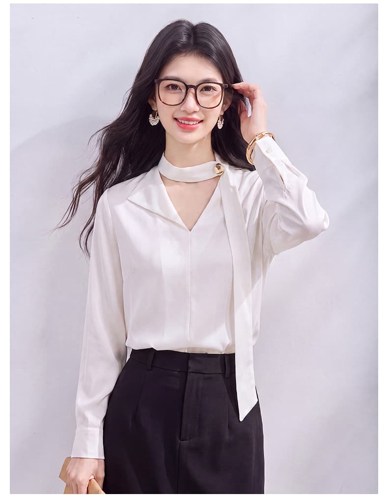 있음 선적 실사 2026 가을 새로운 한국 스타일 다용도 긴팔 캐주얼 셔츠 여성 셔츠 상세 이미지 18