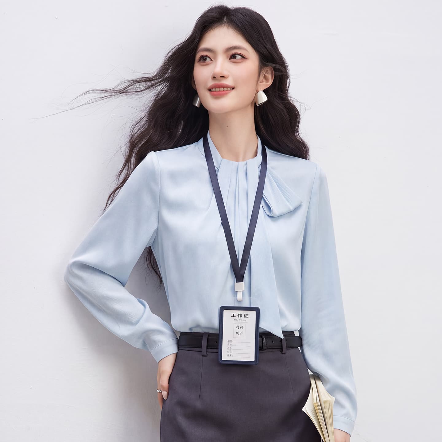 있음 선적 실사 2026 가을 새로운 한국 스타일 다용도 긴팔 캐주얼 셔츠 여성 셔츠 이미지 2