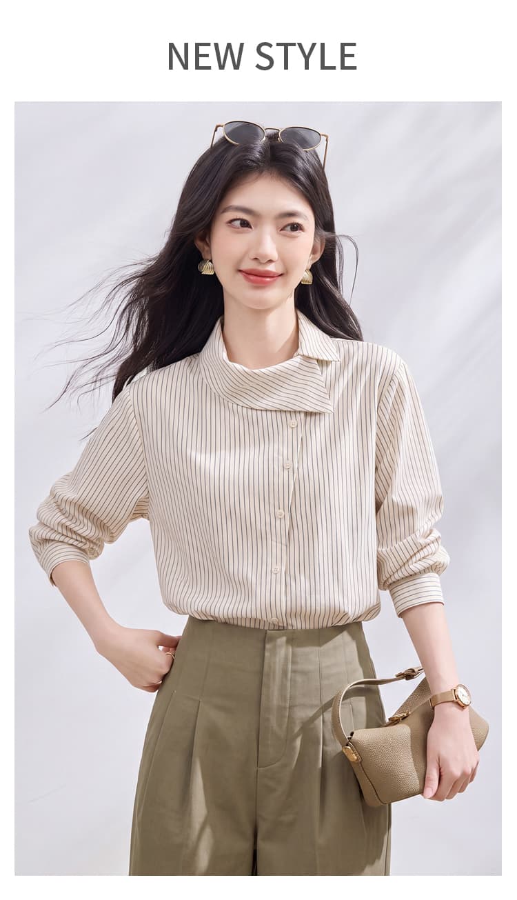 있음 선적 실사 2026 가을 새로운 한국 스타일 다용도 긴팔 캐주얼 셔츠 여성 셔츠 상세 이미지 1
