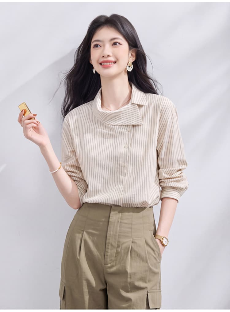 있음 선적 실사 2026 가을 새로운 한국 스타일 다용도 긴팔 캐주얼 셔츠 여성 셔츠 상세 이미지 18