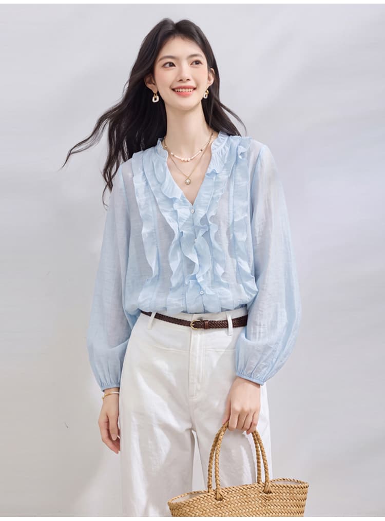 있음 선적 실사 2026 가을 새로운 한국 스타일 다용도 긴팔 캐주얼 셔츠 여성 셔츠 상세 이미지 36