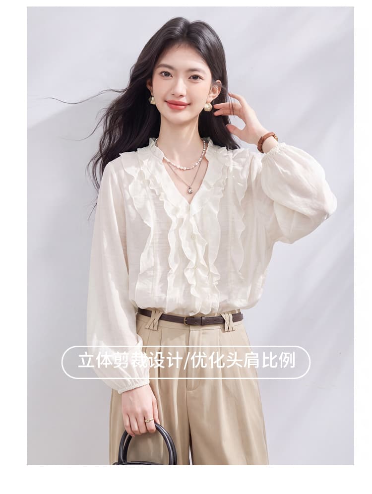 있음 선적 실사 2026 가을 새로운 한국 스타일 다용도 긴팔 캐주얼 셔츠 여성 셔츠 상세 이미지 8