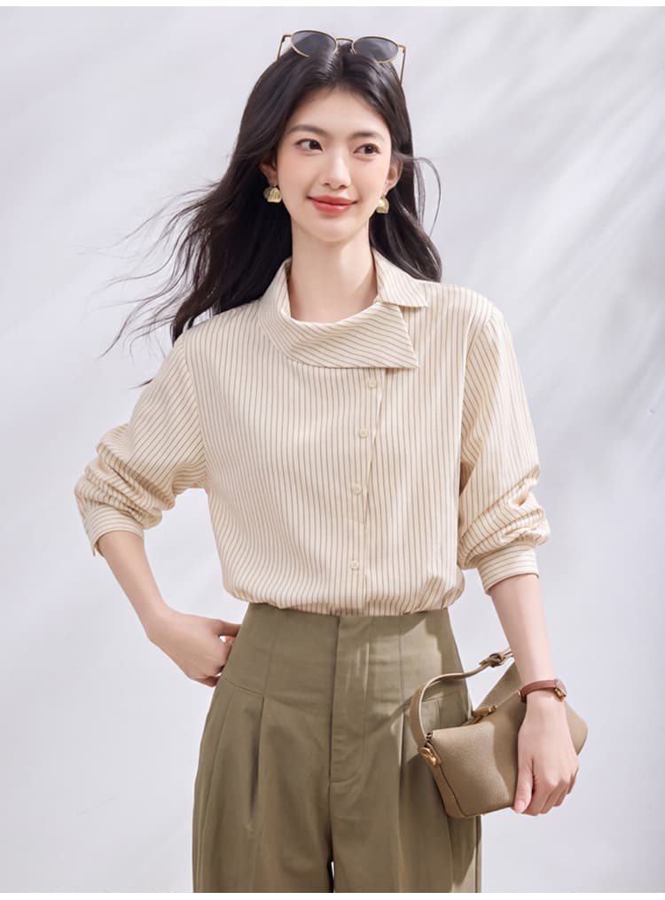 있음 선적 실사 2026 가을 새로운 한국 스타일 다용도 긴팔 캐주얼 셔츠 여성 셔츠 상세 이미지 23