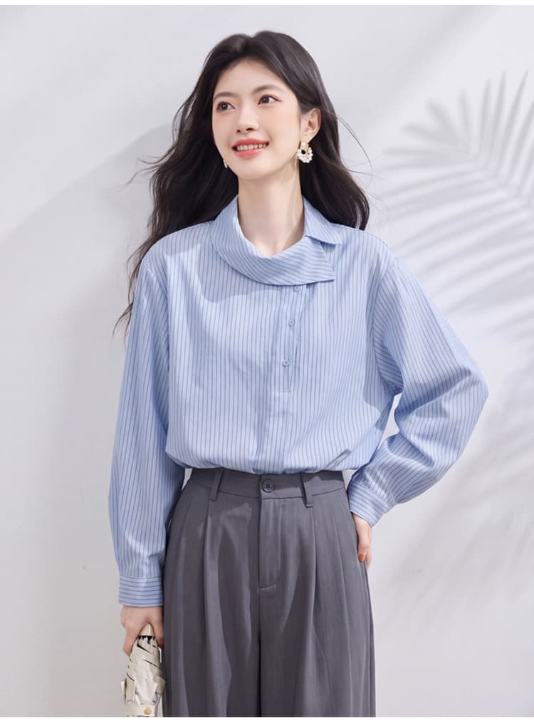 있음 선적 실사 2026 가을 새로운 한국 스타일 다용도 긴팔 캐주얼 셔츠 여성 셔츠 상세 이미지 30