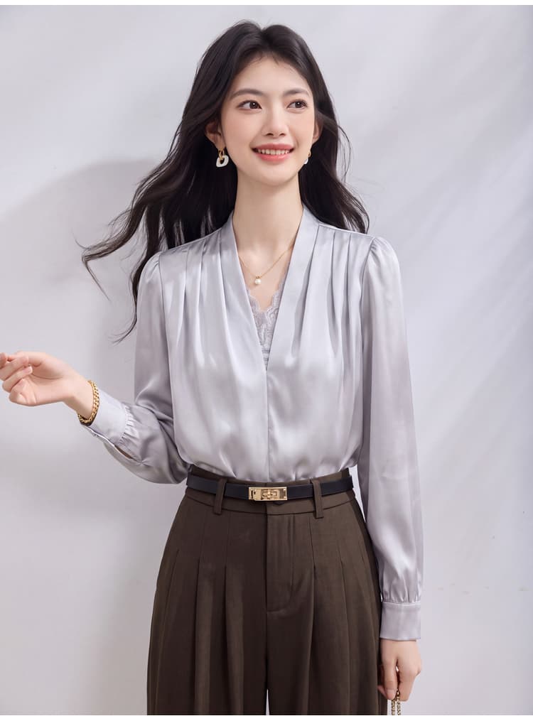 있음 선적 실사 2026 가을 새로운 한국 스타일 다용도 긴팔 캐주얼 셔츠 여성 셔츠 상세 이미지 41