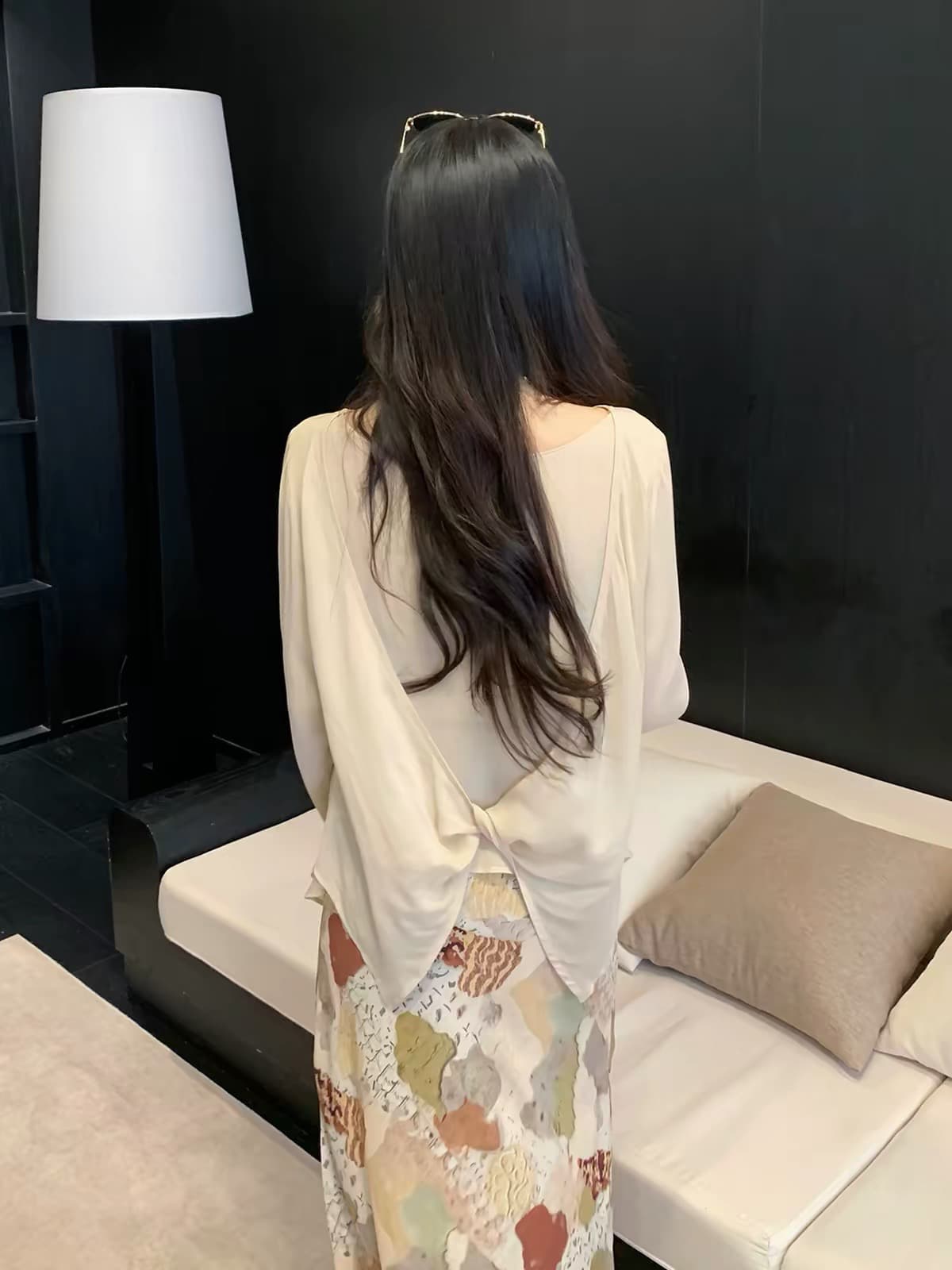 새로운 Tulle 슬림해 보이는 품격 열기 블라우스 맨위
