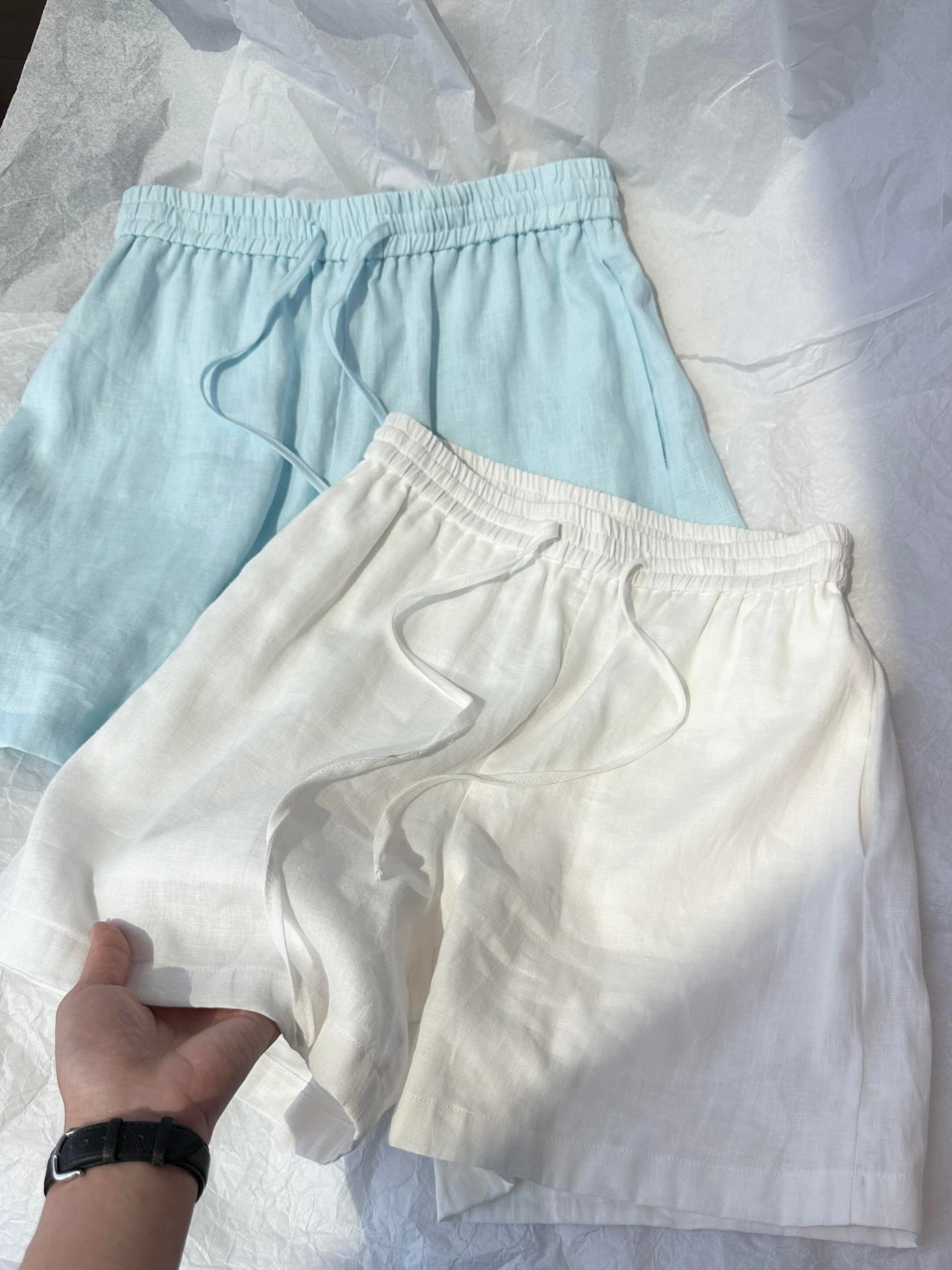 법 생산 아마 반바지 비록 반바지 또한 같은 원하는 세심한 상세 이미지 1
