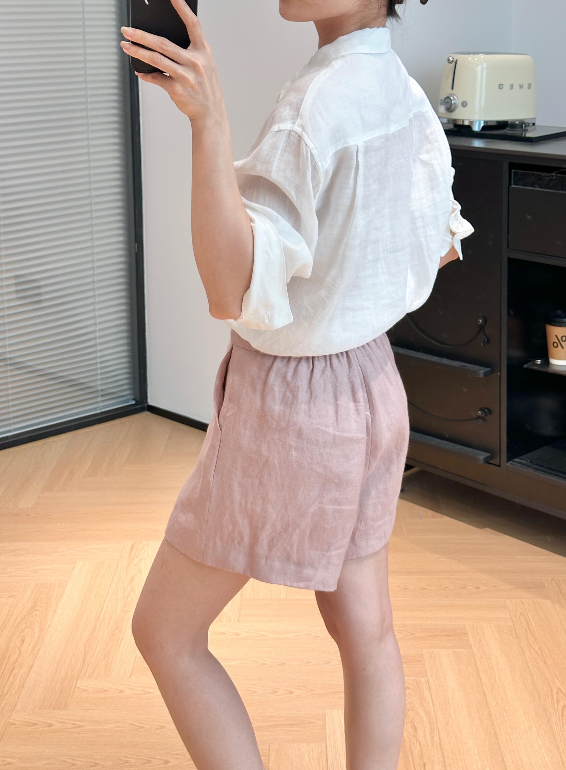 라이 경기 서울 주간 실크 아마 핑크색 반바지 이미지 2