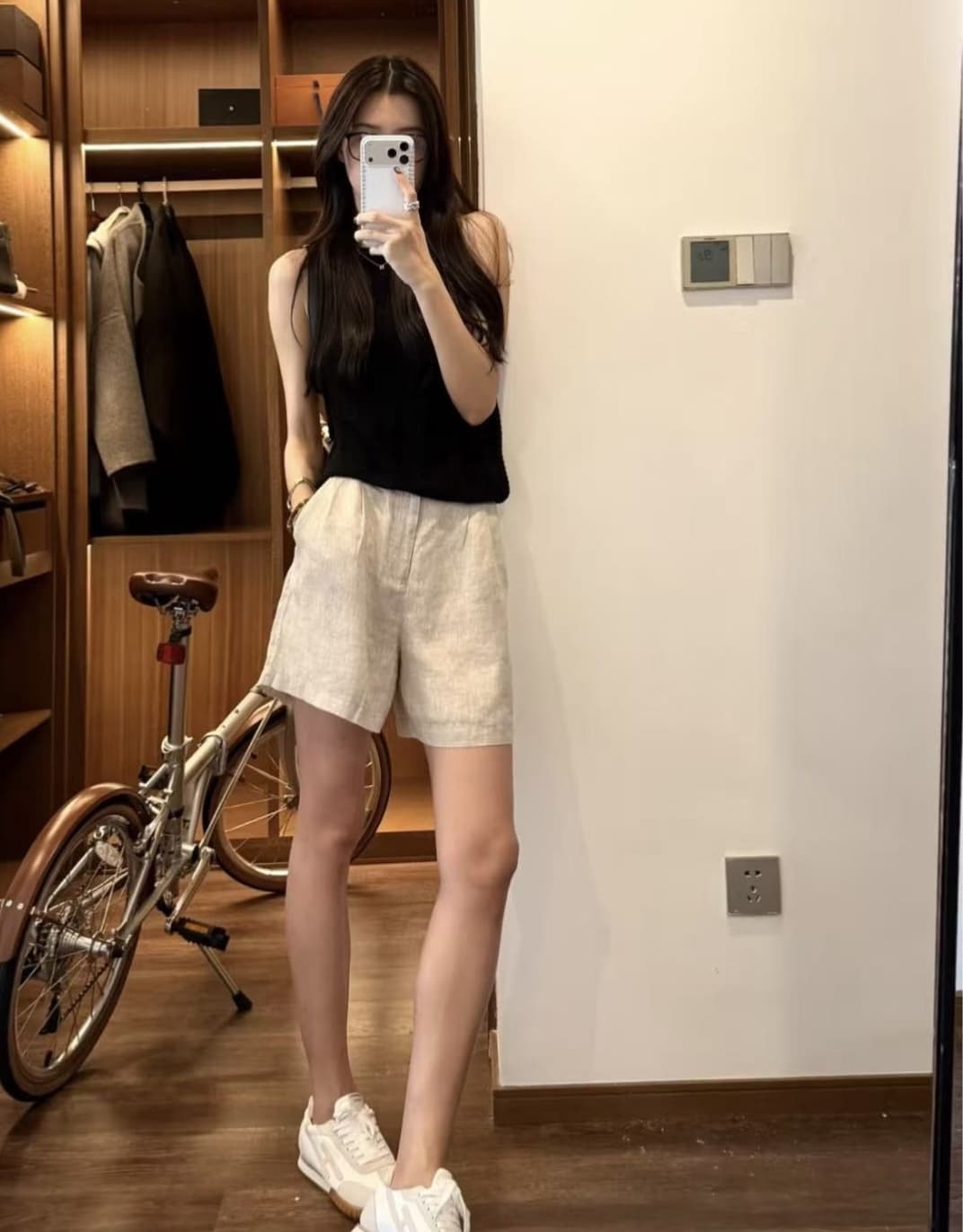 높은 품질 느슨함 비와 이슬 마 반바지 여름 35 아마 65 면 이미지 2