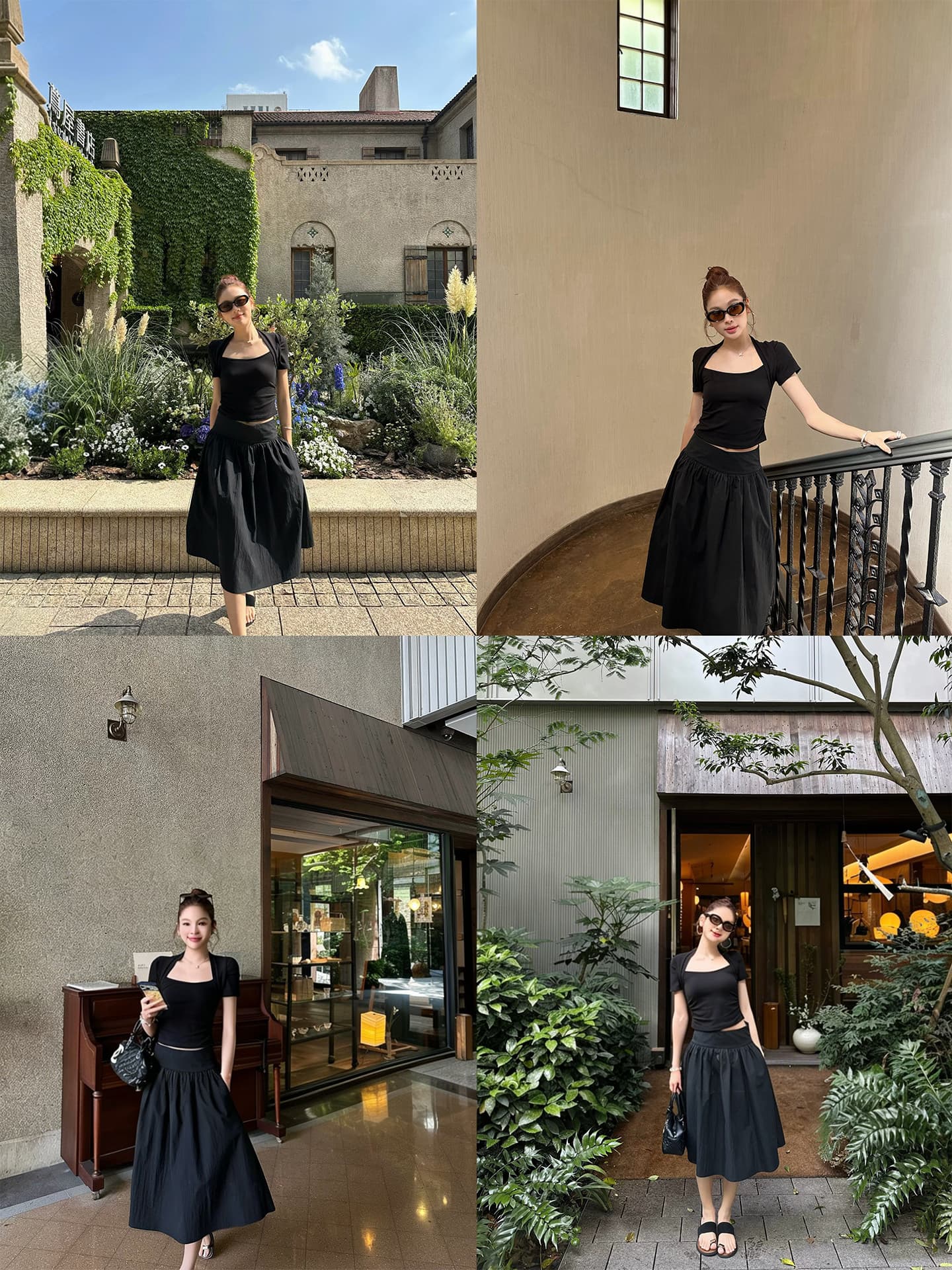 Pleat 라임 芊芊 선호 2026 여름 새로운 여성 고급 와이드 허리 머리 주름 한 마디 품격 반 스커트 이미지 3