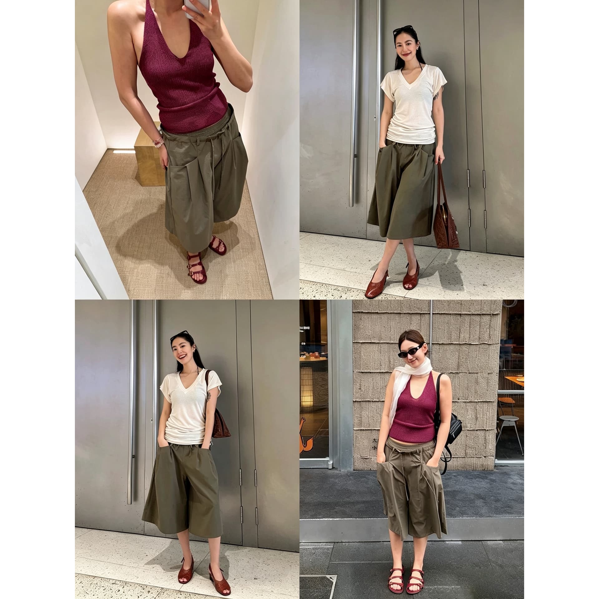 느슨함 센스 마이크로 주름 질감 차가운 센스 넓은 다리 캐주얼 7부 바지 여성 26 가을 새로운 이미지 5