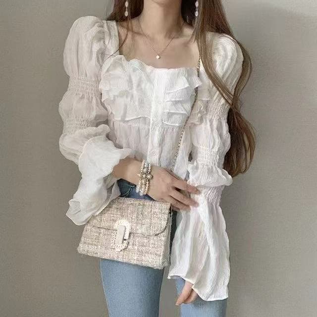 지금 프랑스식 품격 광장 칼라 다용도 셔츠 상세 이미지 1