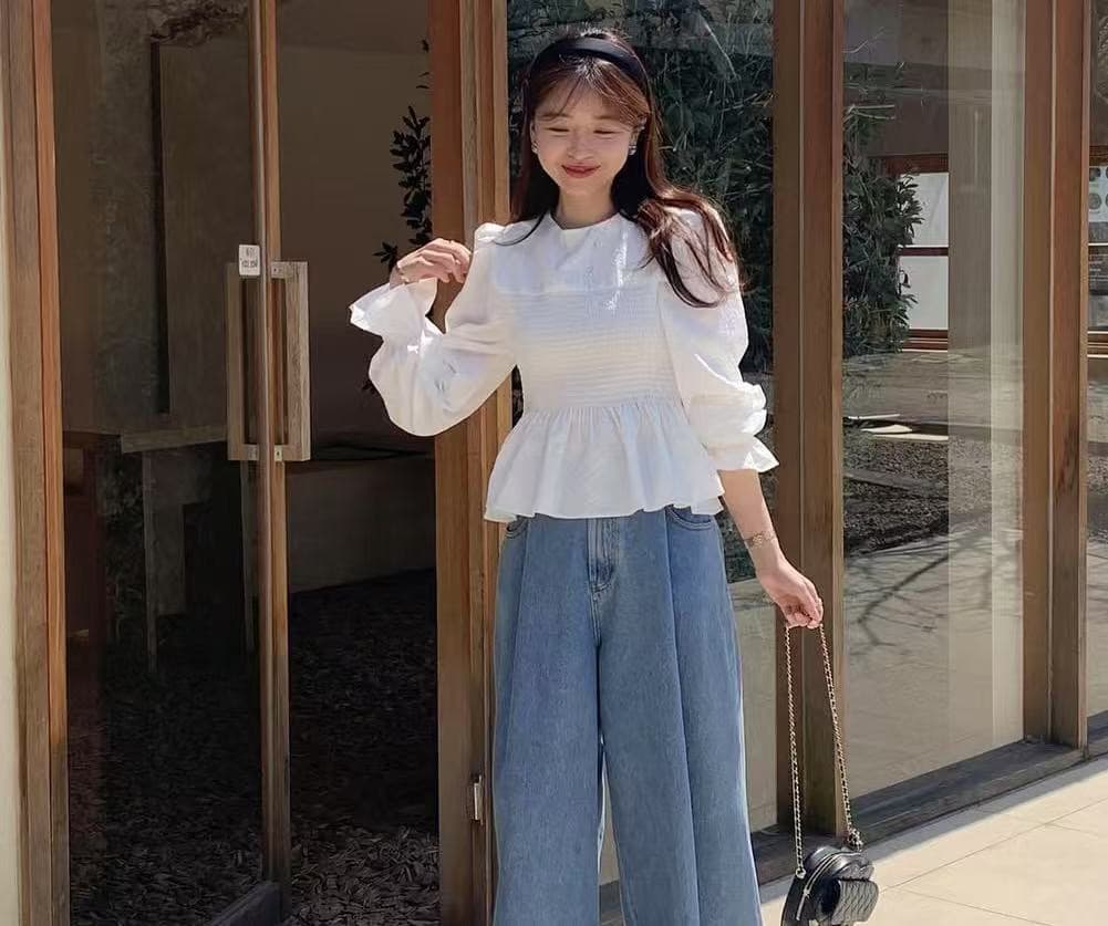 지금 이른 봄 우아함 품격 허리 수축 슬림해 보이는 연령 감소 셔츠 상세 이미지 4