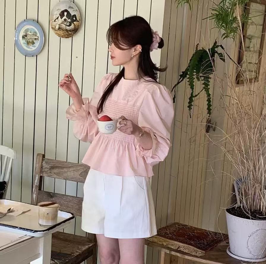지금 이른 봄 우아함 품격 허리 수축 슬림해 보이는 연령 감소 셔츠 상세 이미지 16