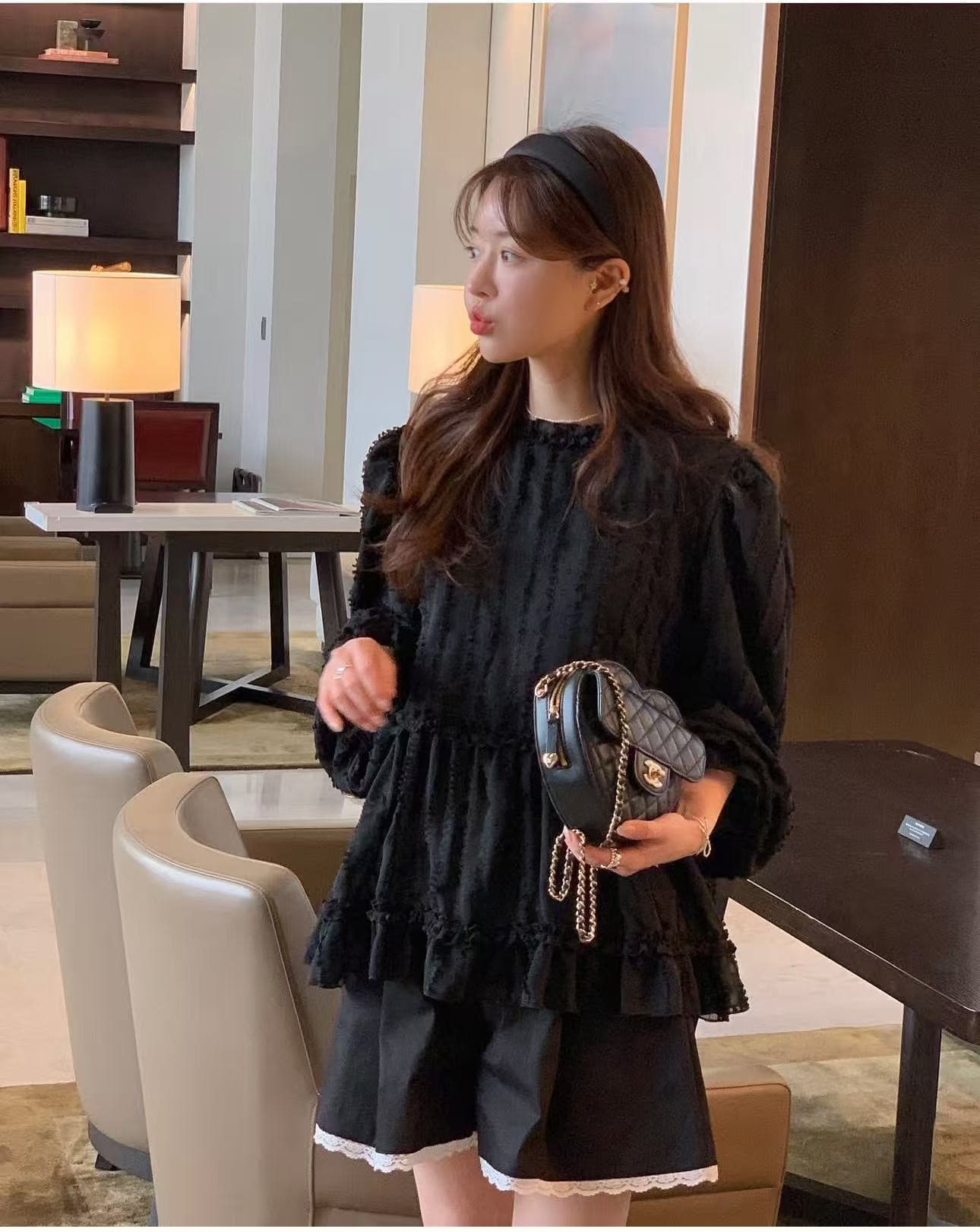 지금 이른 봄 레트로 자카드 루즈핏 연령 감소 셔츠 상세 이미지 26