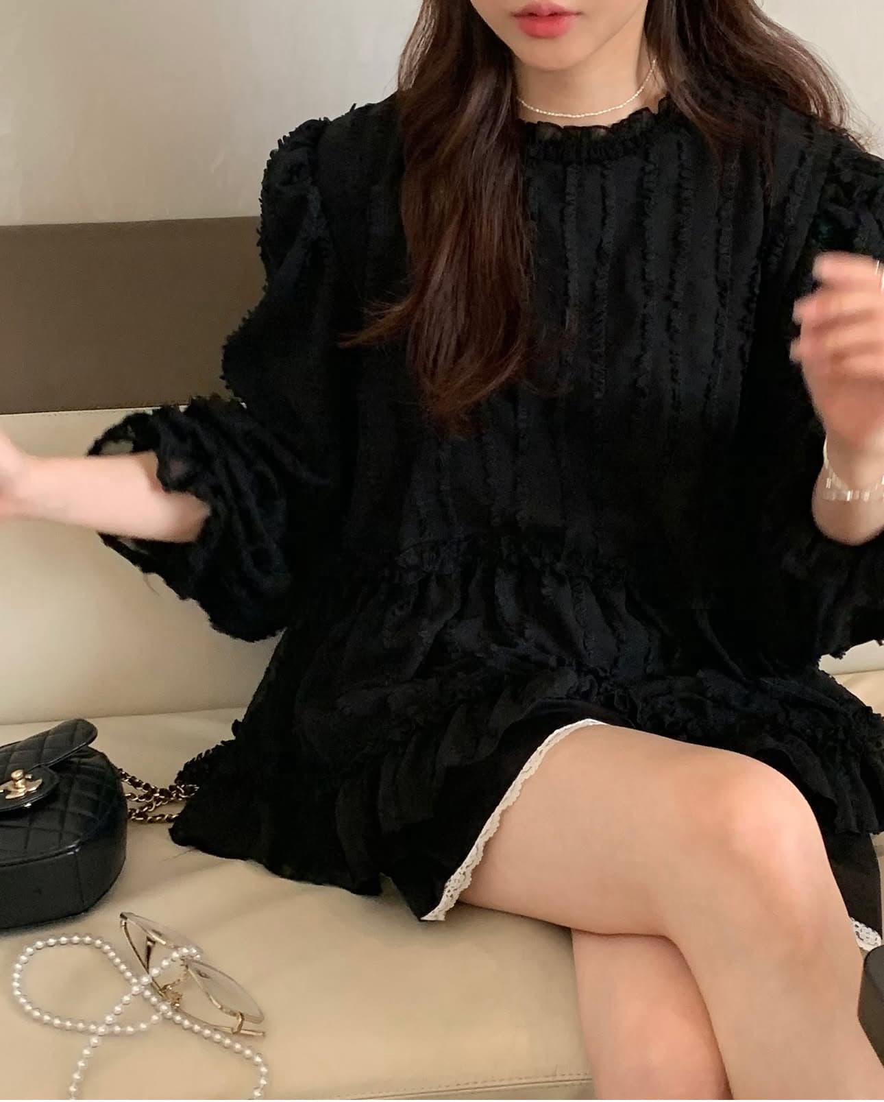 지금 이른 봄 레트로 자카드 루즈핏 연령 감소 셔츠 상세 이미지 25