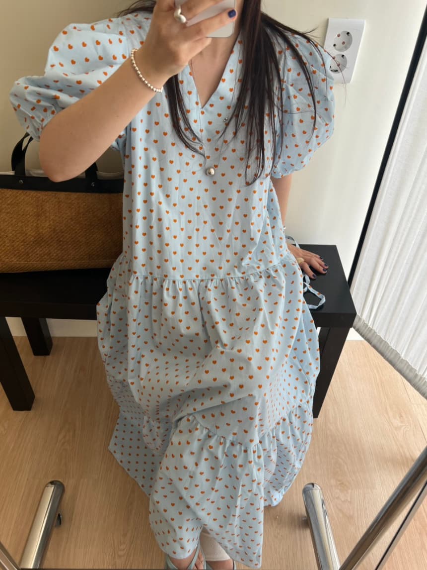 재고 있음 작은 대중 품격 V넥 루즈핏 레이스업 허리 수축 드레스 상세 이미지 3