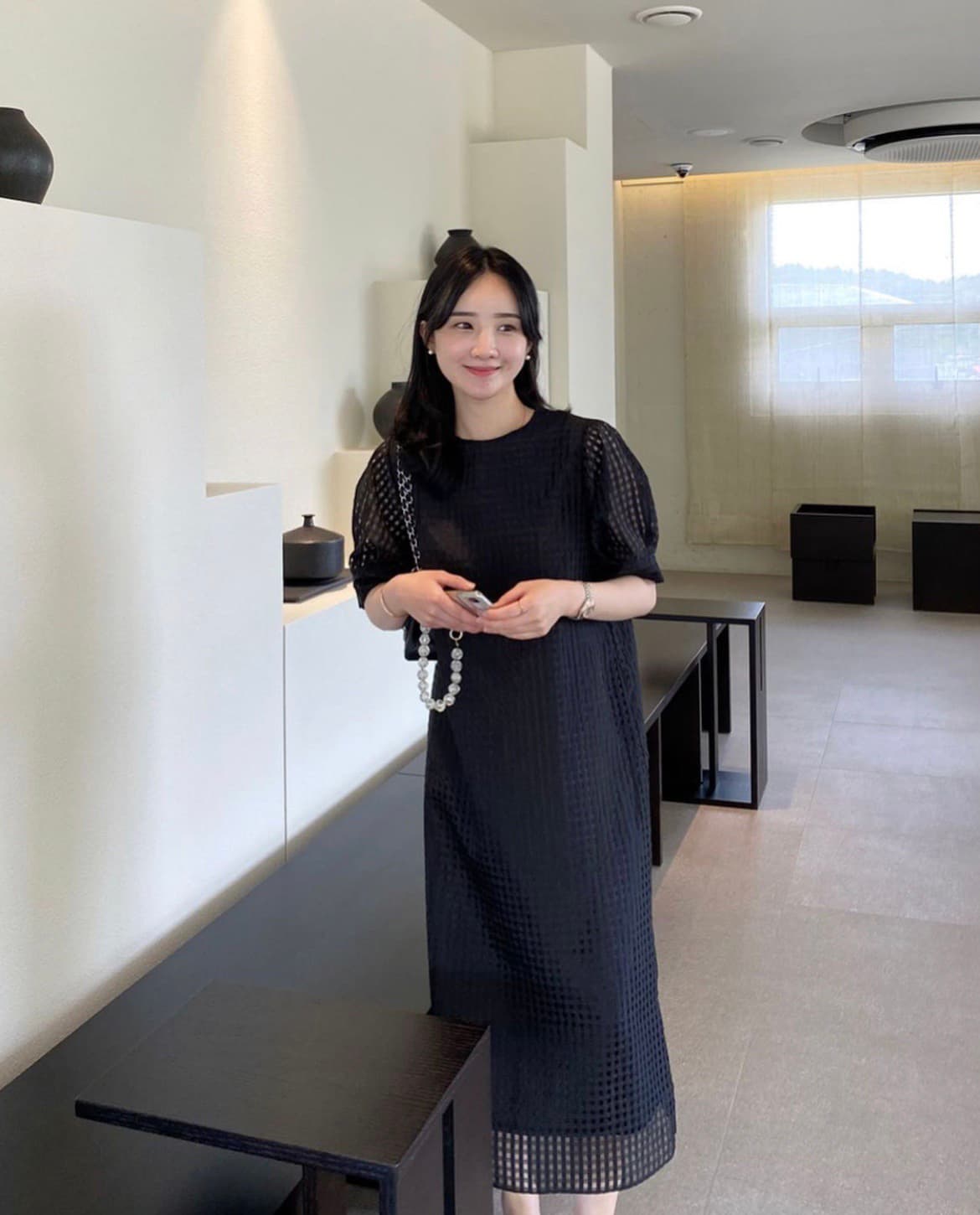 재고 있음 한 스타일 레트로 품격 루즈핏 드레스 상세 이미지 11