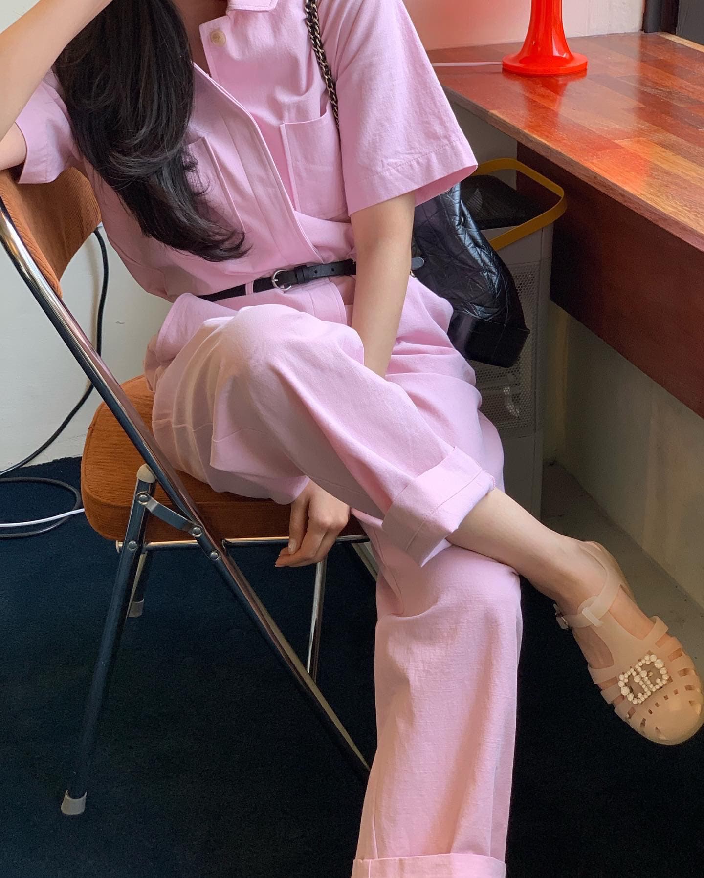 재고 있음 작은 대중 품격 연령 감소 올인원 바지 상세 이미지 2