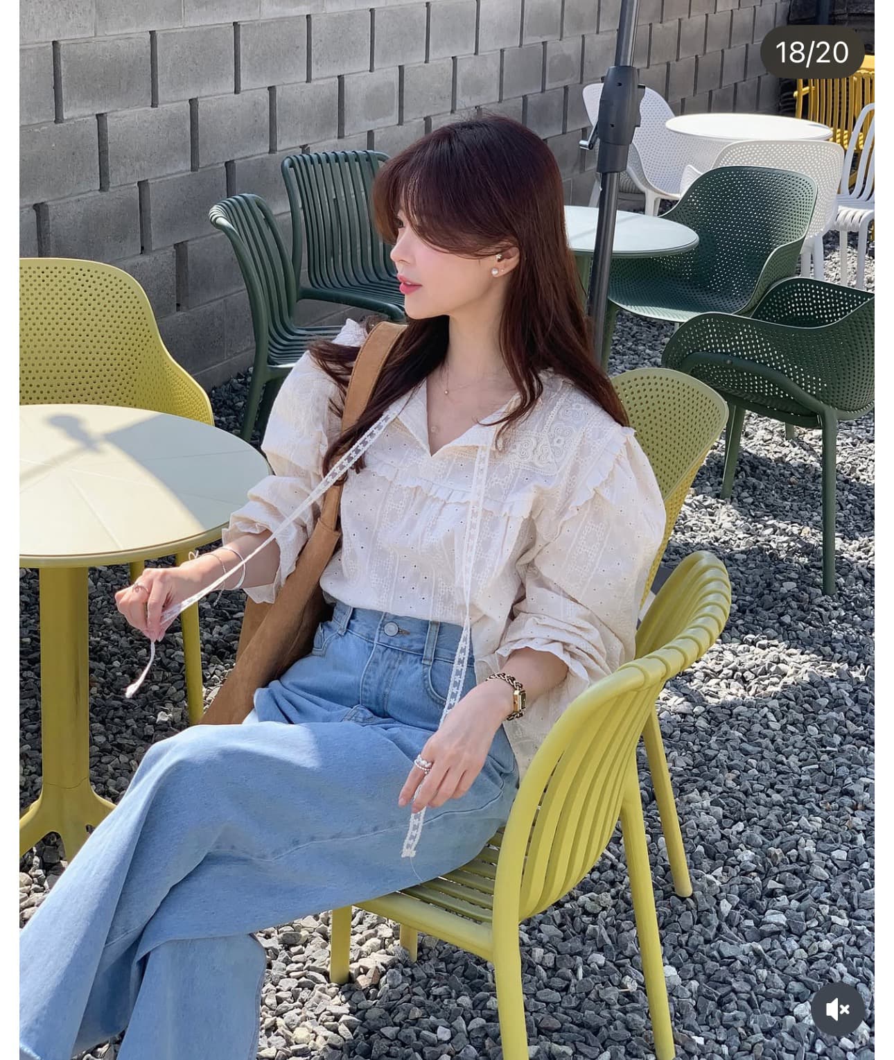 재고 있음 레트로 자수 품격 다용도 셔츠 상세 이미지 1