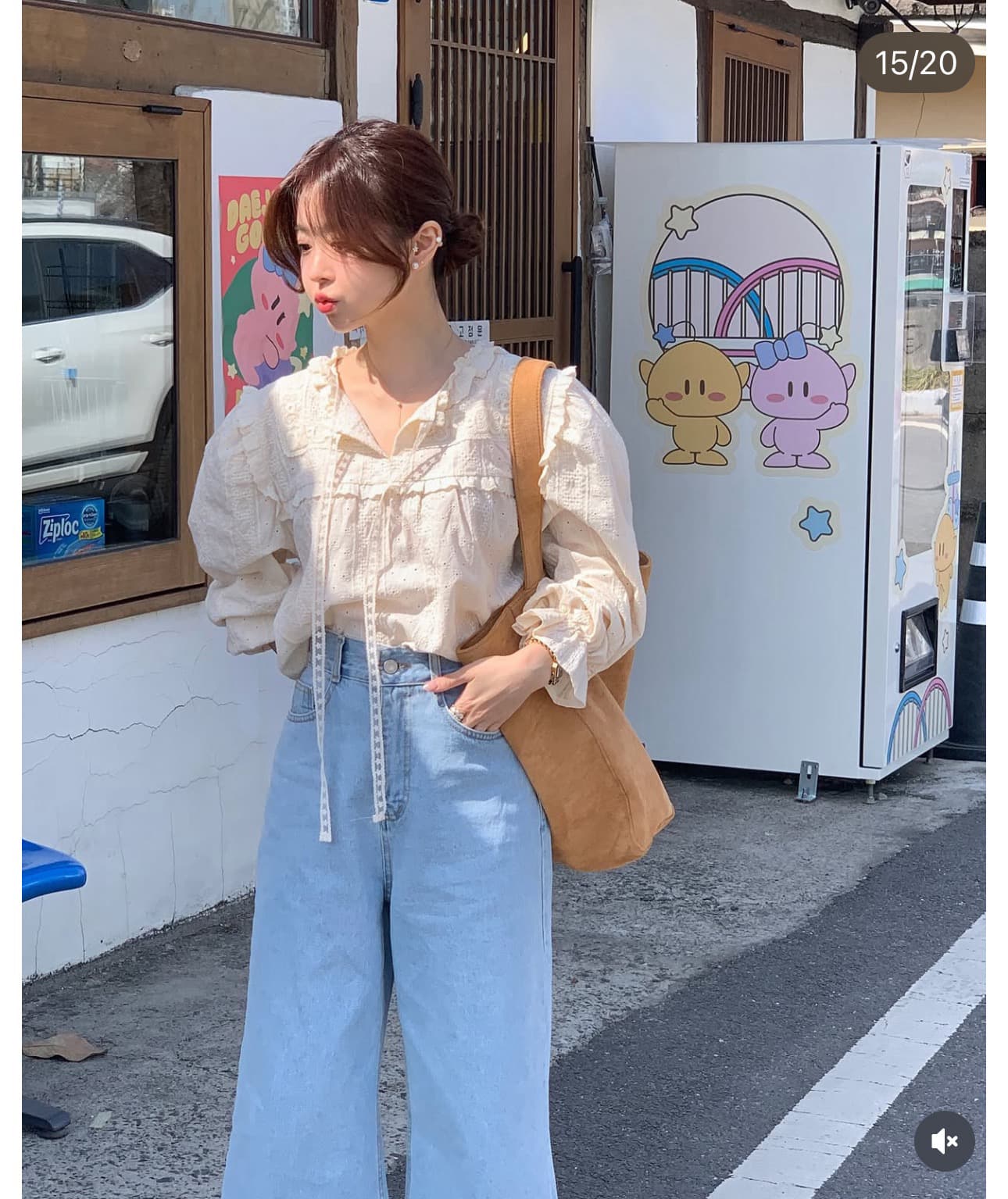 재고 있음 레트로 자수 품격 다용도 셔츠 상세 이미지 3